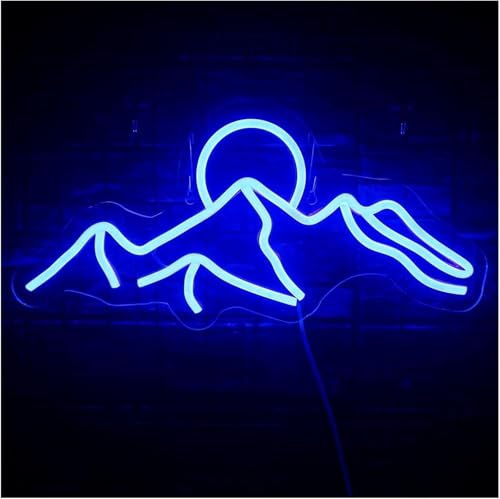 Néon coucher de soleil sur montagne éclairage LED décoration murale veilleuse
