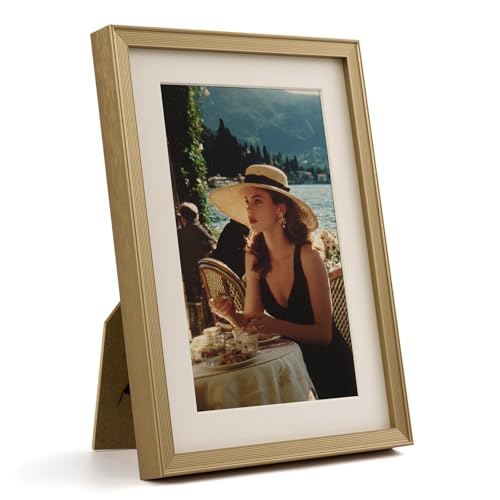 FOLKOR LIFE 5x7 Metal Picture Frame with Mat for 4x6,