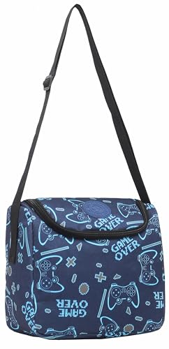 Kit Mochila Escolar Rodinha Junvenil Meninos Game Over (AZUL)
