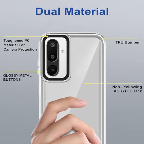 Image of amazon basics Back Case Cover for Samsung Galaxy M16 5G | Compatible for Samsung Galaxy M16 5G Back Case Cover | Case Cover with Camera Protection | (TPU + PC | Transparent)