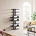 Hoctieon 8 Tier Wall Mount Wine Rack, Wall Racks for Wine Bottles Display and Storage, Hanging Bottle Organizer for Living Room, Dining Room, Wine Cellar, Bar, Black