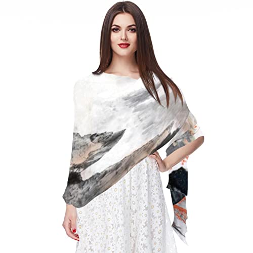 Écharpe en mousseline fine haut de gamme imprimé traditionnel pour femme