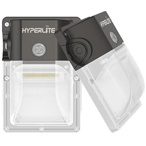 HYPERLITE LED Wall Pack Light 30W 2Packs with Dusk-to-Dawn Photocell,3450LM Wall Pack Lights Outdoor LED,Mini LED Wall Pack Daylight 5000K for Yard Parking Lot Barn Warehouse