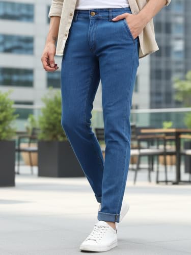 Image of Men's Slim Fit Solid Jeans Stretchable