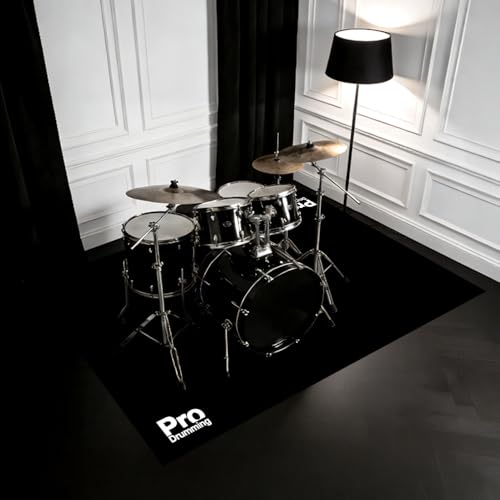 Drum Rug Mat with Non-Slip Grip Bottom, 4x6ft Drum Carpet Noise Reduction, Floor Protection for Electric Drum and Jazz Drum Set Splash Stands, Gift for Drummers, Music Drum Accessorie, 48x72in, Black by RV MURTS - Image 8