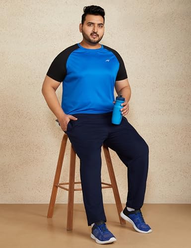 Image of Amazon Brand - Symbol Men's Color Block Active Regular Fit Sports T-Shirt | Round Neck | Half Sleeve (Available in Plus Sizes) Polyester