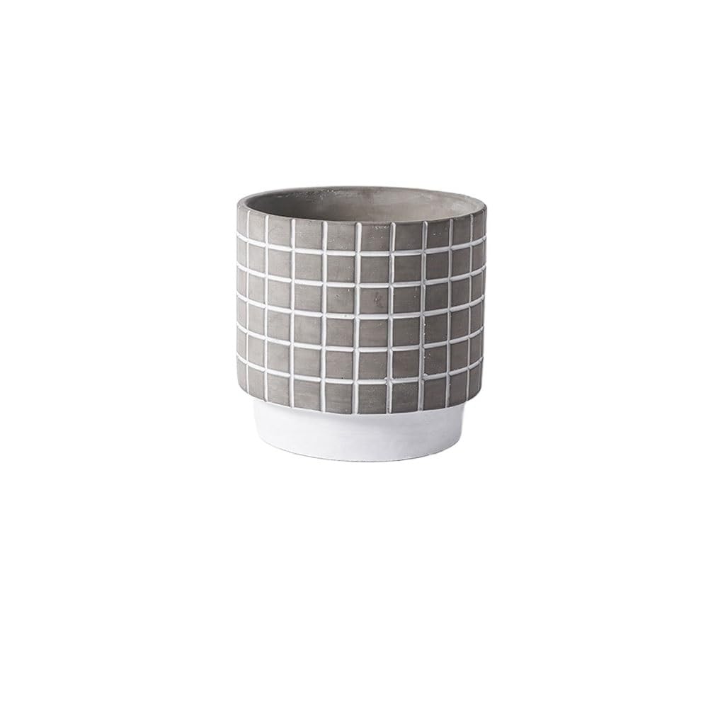 Gelasige B Flower Pots Modern Minimalist Style Ceramic Flower Pot Round Tabletop Flower Pot With Drainage Holes Outdoor Flower Pots(B)