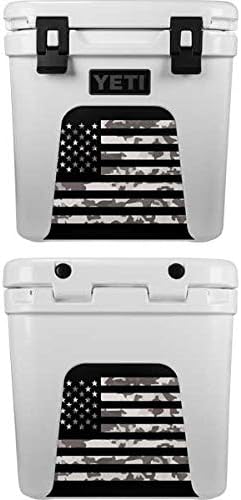 Skinit Decal Skin Compatible with YETI Roadie 24 Hard Cooler - Originally Designed Black and White Camo American Flag Design