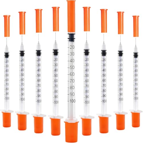 120 PACK U-100 Syringes 30G 5/16 (8mm) 1ml/cc Disposable Syringe Individual Wrapped Lab Supplies