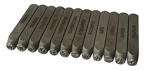 BENCH WIZARD 12 Pc Zodiac Sign Punch Set | 1/4Inch (6MM) | 2.75
