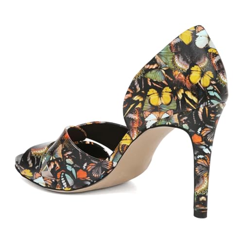 Pazzion Women's Sexy Open Almond Toe High Heeled D'Orsay Pumps Slip On Stiletto Heeled Two Pieces Sandals Versatile Party Evening Shoe Size 4-16 US4