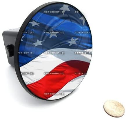 2" Tow Hitch Receiver Plug Cover Insert for SUV's & Trucks - USA Flag Style-9856-6713
