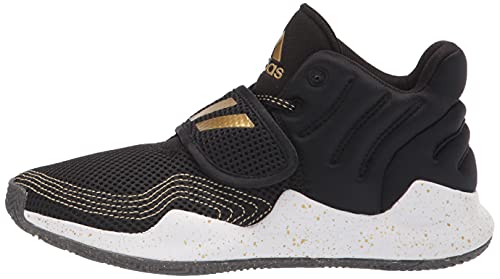 Adidas Deep Threat Primeblue Basketball Shoe, Black/Gold Metallic/White, 5 Us Unisex Big Kid #TOP7