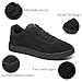 Adokoo Women's Fashion Sneakers Suede Black Grey Brown Casual Shoes Tennis Low Top Lace Up Sneakers for Women(Black,US7.5)