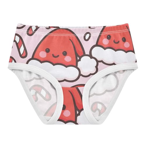 Girls' Cotton Briefs Breathable Toddler Underwear for Kid Santa Hats