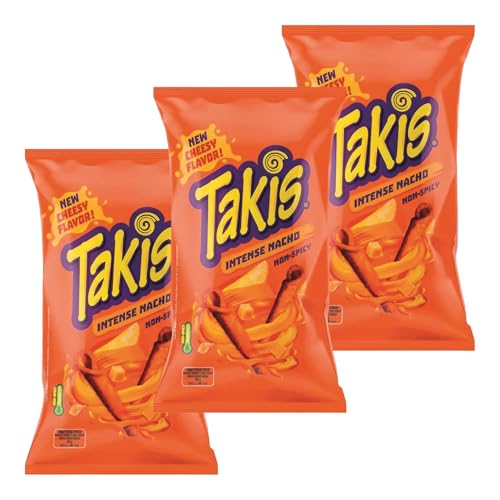 Takis Intense Nacho Non-Spicy New Cheesy Geschmack 100g (3er Pack)