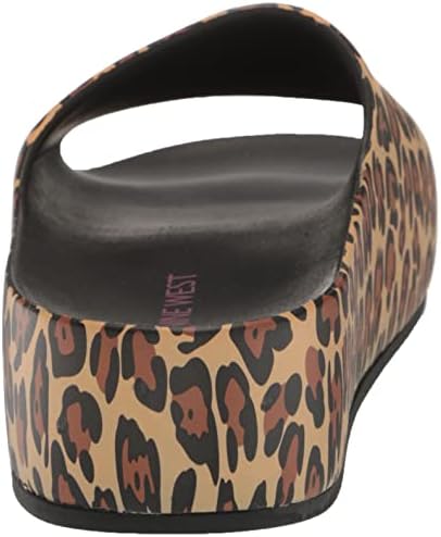 Nine West Women's Pool Slide Sandal, Brown Leopard 101, 9 | Image 2