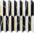DICOFUN 10-Sheet Black & White Peel and Stick Backsplash for Kitchen, PVC Stick on Backsplash Wall Tiles
