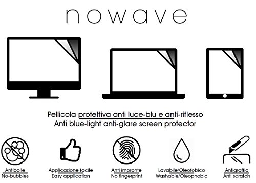 Nowave - Protector de pantalla para monitor PC/Laptop/Portátiles. Anti luz azul y anti reflejo. Novedad. Protector mate que evita deslumbramientos y cansancio visual por el uso de la pantalla
