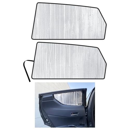 Side Window Rear Seat 2nd Row Sunshade Custom Fit for 2018 2019 2020 2021 Toyota C-HR CHR SUV, XLE, XLE Premium, UV Reflector Sun Protection Accessories (Set of 2) -Made in USA