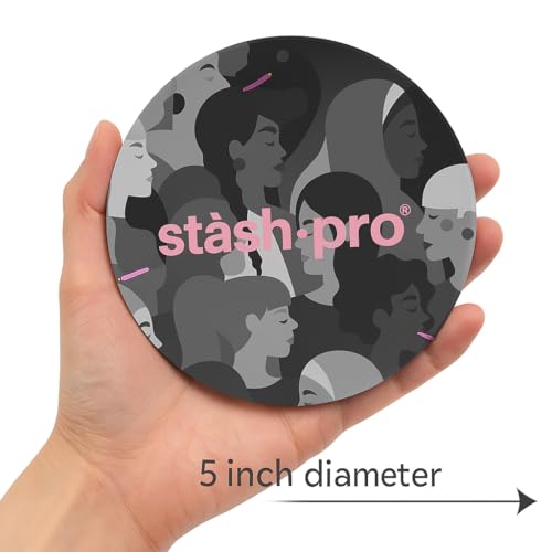 Image of Stash-Pro Toughened Glass Round Crushing & Mixing Tray (Unity Faces Black)