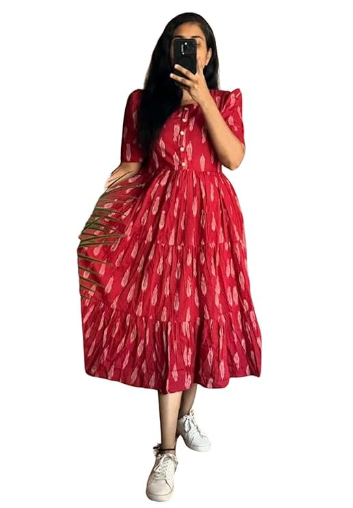 Image of NEW4U Women Printed Rayon Anarkali Kurta for Girls Regular Wear Long Kurti Gown