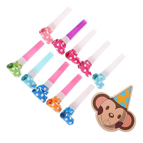 KONTONTY 10 Juegos Silbatos de Fiesta Infantiles con Diseño de Mono Sopladores Divertidos y Coloridos para Cumpleaños y Celebraciones Familiares