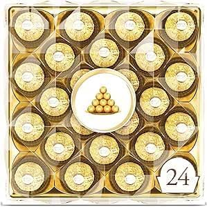 Farrero Rocher Milk and Hazelnut Premium Chocolate 24 Piece Gift Box, 300g - Premium Chocolates
