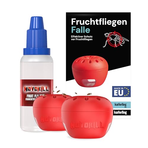 Novokill Fruchtfliegenfalle 2X Fallen + 30ml Lockstoff –...