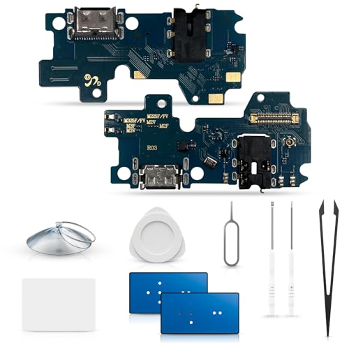 ExtKry Ladebuchse ersatz für Samsung Galaxy M22/M32 Ladebuchse ersatz Charger Repair Ladeanschluss Dock Connector Mikrofon mit Reparaturset
