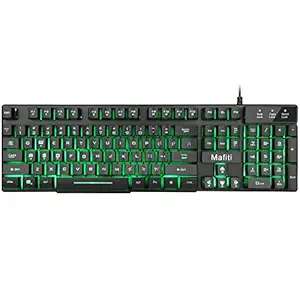 Mafiti RK100 3 Color LED Backlit Keyboard. USB Wired Multimedia Keyboard for Gaming,Office