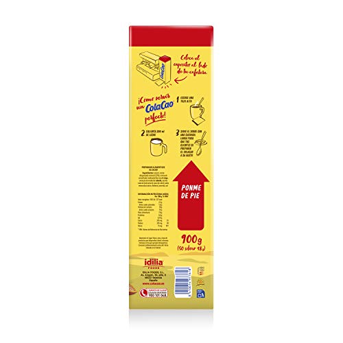 ColaCao, Original, Cacao Soluble Natural y sin Aditivos - 50 sobres de 18g - 900g - Imagen 4