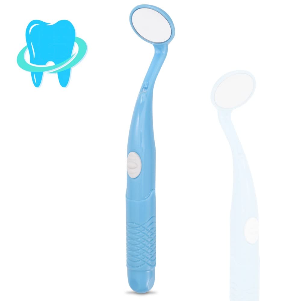 Espejo dental multicolor con luz de inspección de dientes, espejo LED antivaho, MM380, herramienta de cuidado bucal para dentistas (azul cielo)