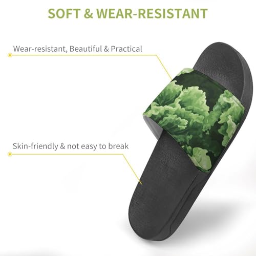 Green Vegetables Camouflage House Slippers for Women Men Personalized Shower Shoes Sandals Slides3