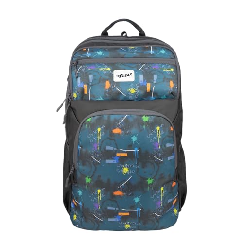 Image of F Gear Akira Black 26L Backpack, 3 Spacious Compartments, 3 Pockets and 1 Hidden Pocket|Anti theft Backpack|Airflow Padded Back Panel|Lightweight & Durable|Ideal for Office, Daily Use & Travel