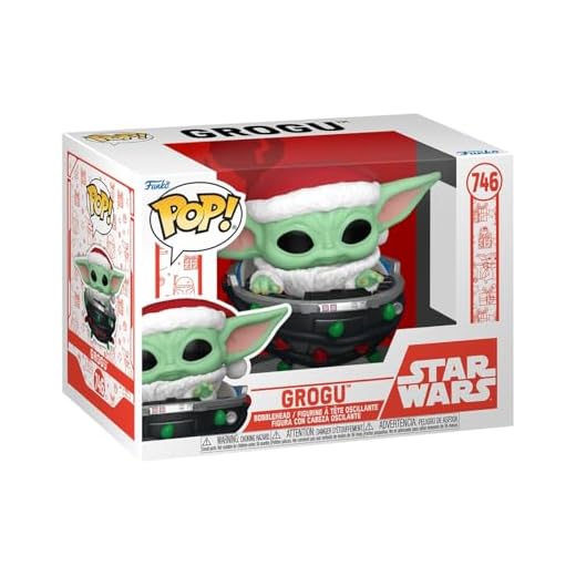 Funko Pop! Star Wars: Mando Holiday - Grogu (The Child, Baby Yoda) Pram - The Mandalorian - Figura de Vinilo Coleccionable - Idea de Regalo- Mercancia Oficial - Juguetes para Niños y Adultos
