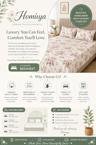 Image of 7D Digital Printed King Size Bedsheet with 2 Pillow Covers | Soft Premium Cotton Feel Microfiber Double Bed Bedsheet | Wrinkle Free & Fade Resistant | (Brown, KingSize-225x250CM)