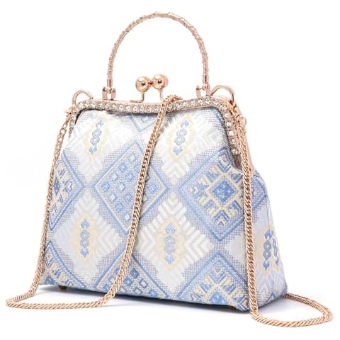 Light Blue Handmade Cotton Satchel Handbag Cover