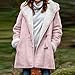SMIDOW Womens Sherpa Lined Jackets Fashion Winter Fuzzy Fleece Hoodie Sweatshirt Casual Soft Cozy Horn Button Down Coats Winter Coats For Women Plus Size Pink 2X