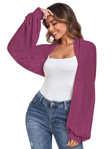 Image of ZAFUL Women's Sheer Shrug Y2K Long Sleeve Cardigans 2026 Irregular Tie Front Bolera