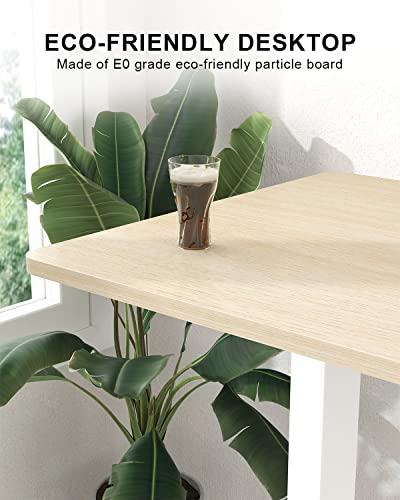 Joy Seeker Electric Standing Desk, Whole Piece 48 X 24 Inches Adjustable Height Desk, Modern Sit Stand Up Desk With Memory Controller, Ergonomic Rising Desk For Home Office Workstation, Light Wood #TOP7