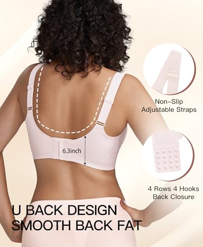 Image of Women's Minimizer Bra No Underwire Full Coverage Wireless Jelly Bra Plus Size Seamless T-Shirt Bra
