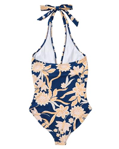 Image of SUUKSESS Women Sexy Tummy Control One Piece Swimsuits Halter Push Up Bathing Suits