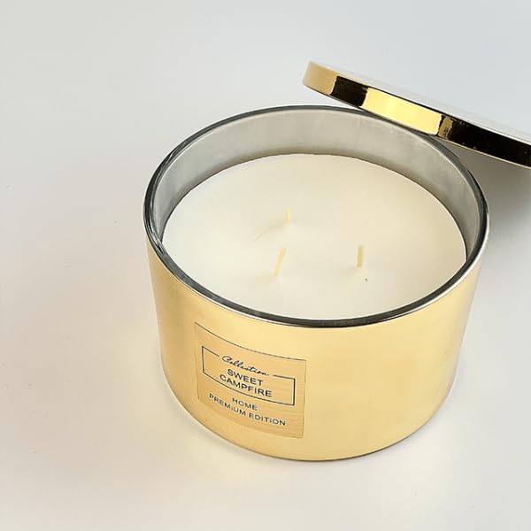 Candela Aromatica Premium Da 1 Kg Con 3 Stoppini – Vaniglia E Tabacco, 35 Ore Di Combustione – Home Edition Per Arredamento E Regalo