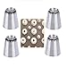 BUSOHA Russian Piping Tips Baking Kits Piping Nozzles Sultan Ring Cookies Mold Kits Cake Decorating Supplies for Kitchen Gift (4 pack)