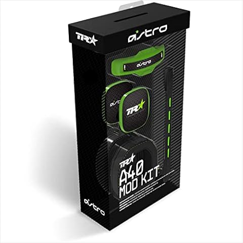 ASTRO A40 TR Gaming-Headset Mod-Kit, Voice Isolating Microphone, Closed-Back Speaker Tags, Noise Cancelling Ear Cushions for Tournament Noise Isolation - Green Cover