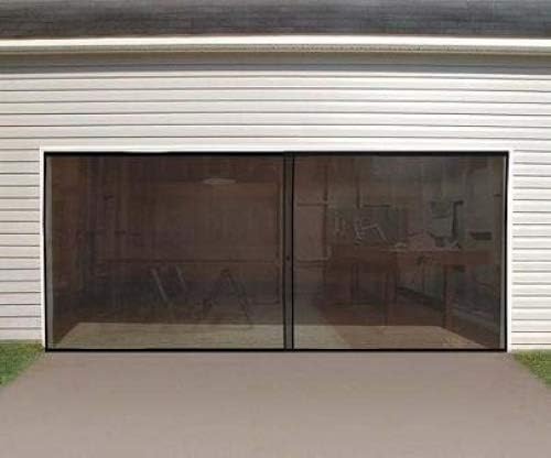 Anaconda Double Garage Door Screen, Black, 16' W x 7' H