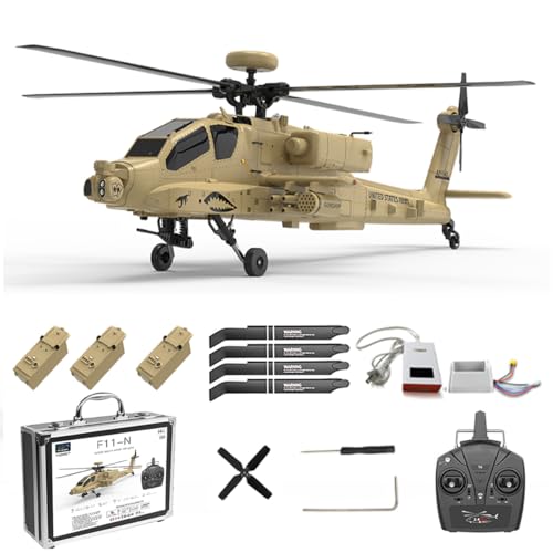 Hélicoptère militaire AH-64D miniature radiocommandé 3D pour passionnés d'aviation