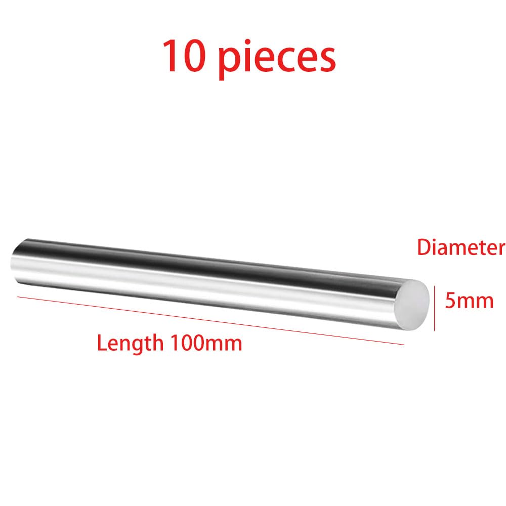 pręt ze stali nierdzewnej Solidne pręty okrągłe, pręt ze stali nierdzewnej, średnica 304 5 mm, 10 kawałków metalowych części mechanicznych z litego pręta, długość 500 mm