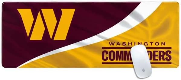 Skinit Large Gaming Mouse Pad - Officially Licensed Washington Commanders Flag Design with Stitched Edges, Waterproof, Non-Slip Rubber Base, Desk Mat for Keyboard & Mouse, 31.5" x 11.8" inches